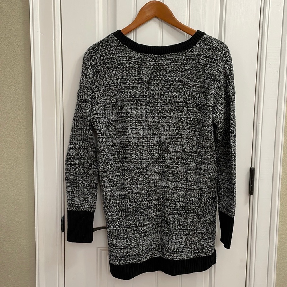 Victoria’s Secret black and white marbled sweater.  M - Picture 3 of 5